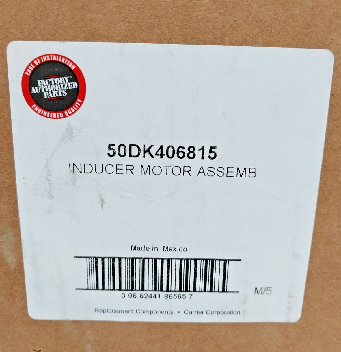 New Fasco / Carrier Inducer Motor Assembly 1/16 HP 208/230 V 3450 RPM 50DK40681