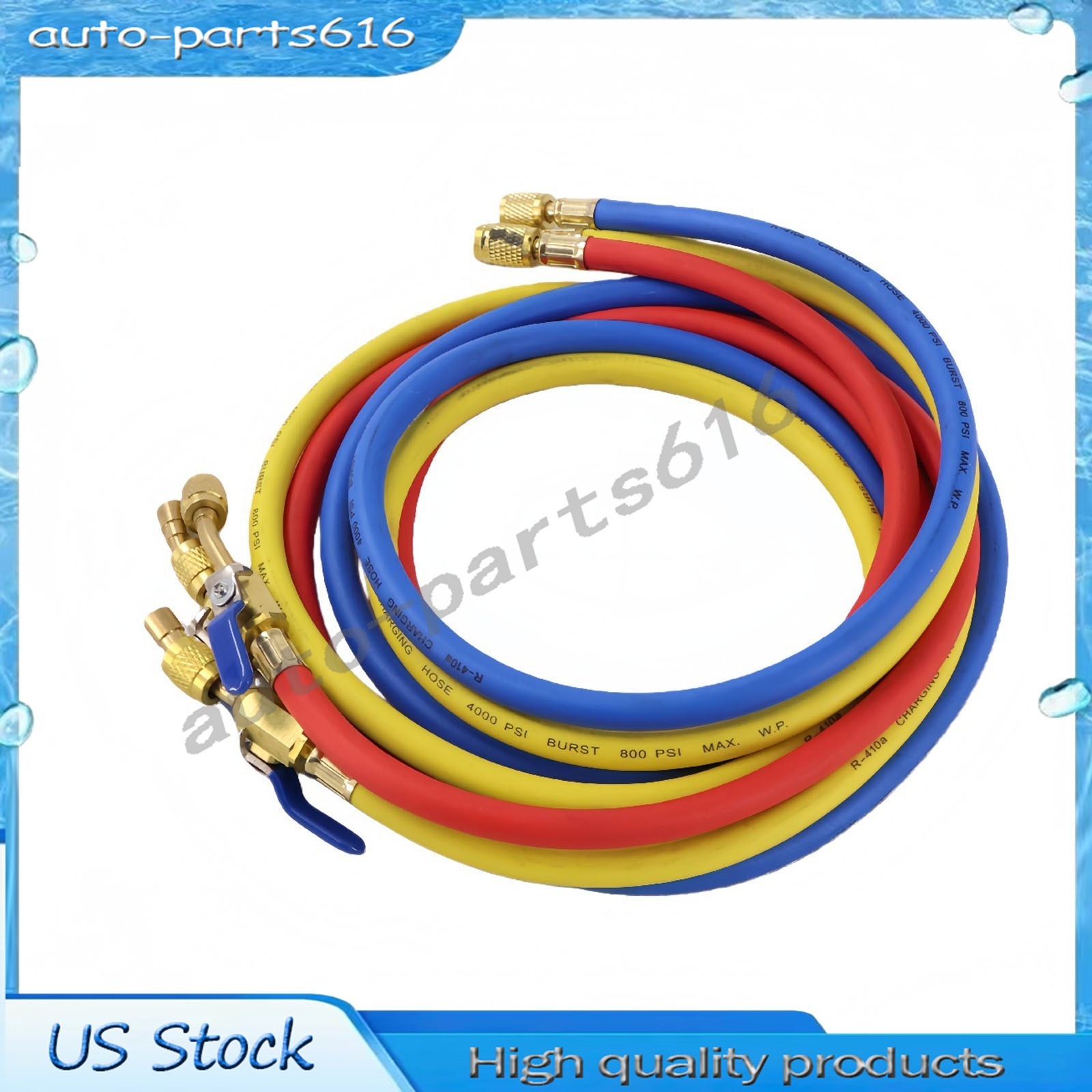 3Pack 29986 For R-410A Refrige Plus II 1/4″ Hose with Compact Ball Valve 72″ NEW