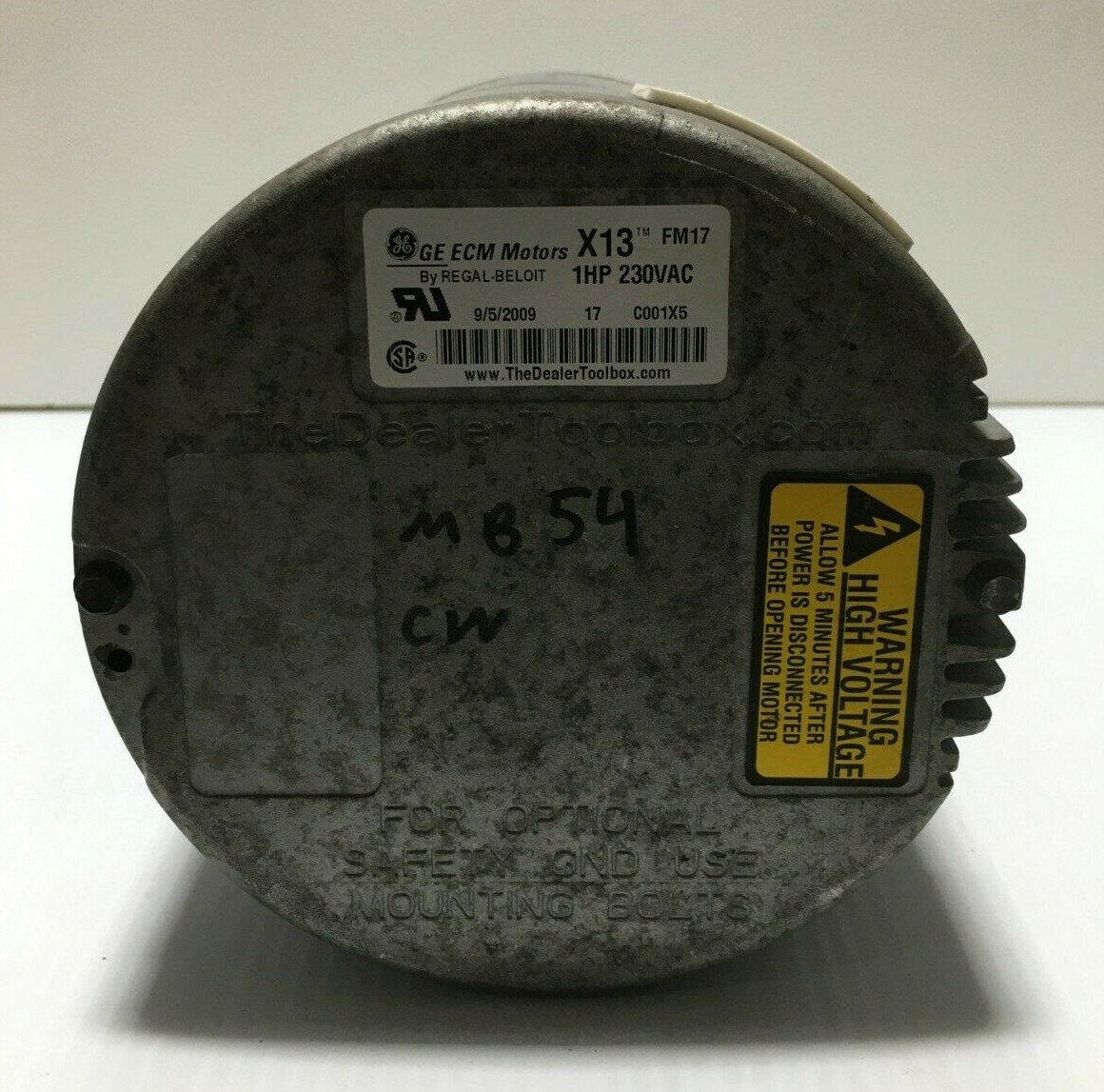 Genteq ECM Blower Motor 5SME39SXL122 208-230V 1050RPM 1PH HD52AE137 used #MB54