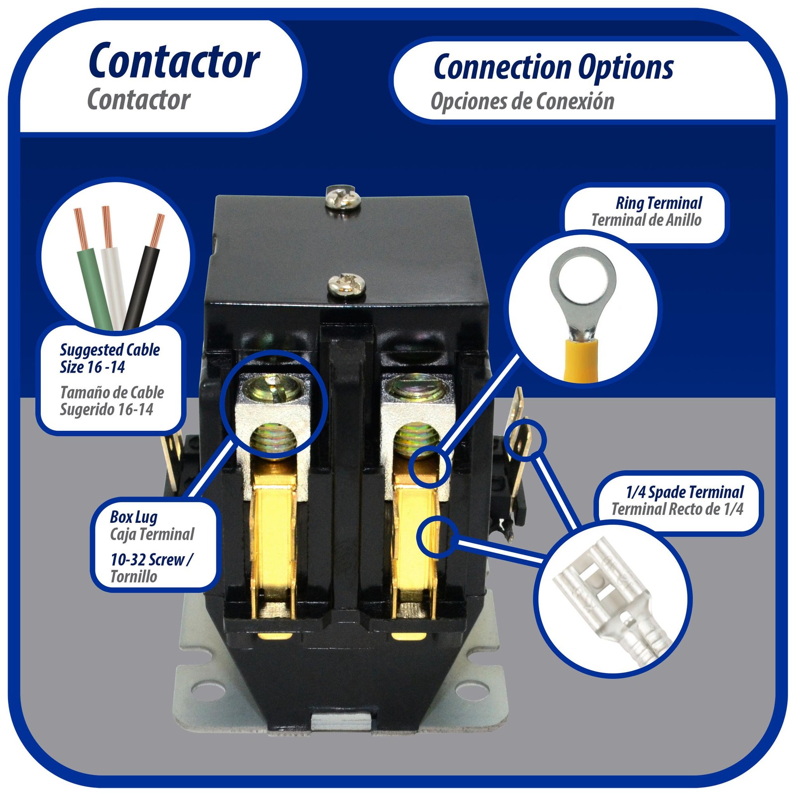 Appli Parts APAC-24024 Heavy Duty 2 Poles Contactor 40 Amp 24 Volts Coil Replace