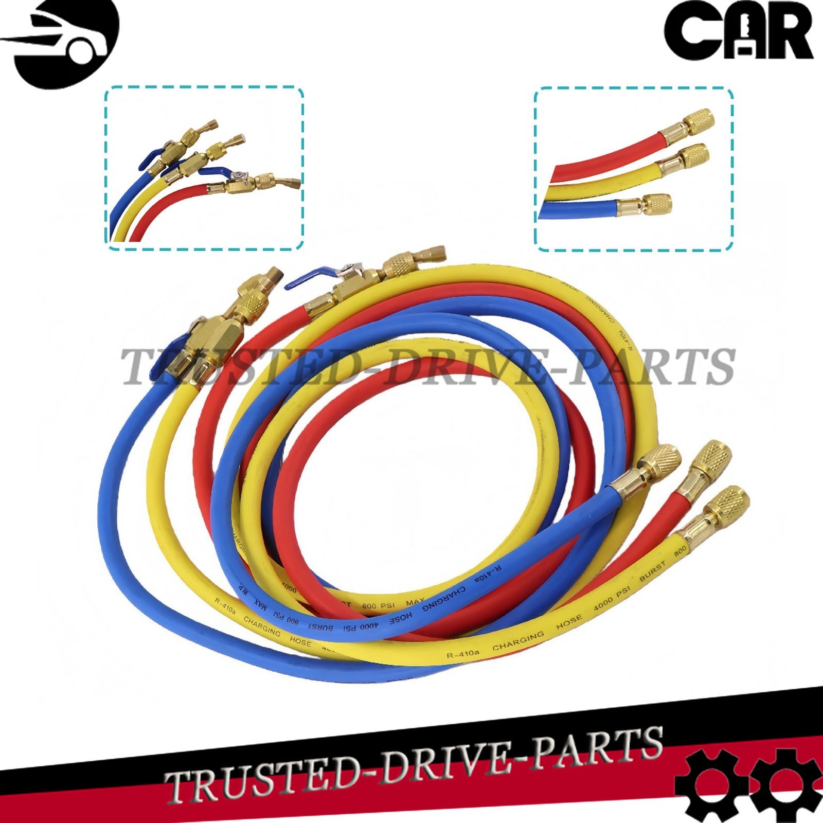 For Plus II 1/4″ Charging Hose Set 72″ Compact Ball (Pack of 3)