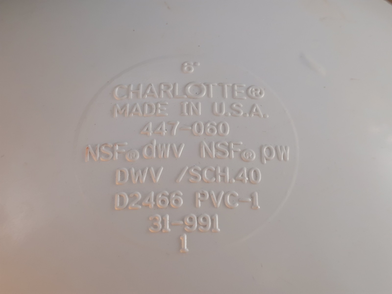 CHARLOTTE P116 6″ PVC Socket Cap Hub