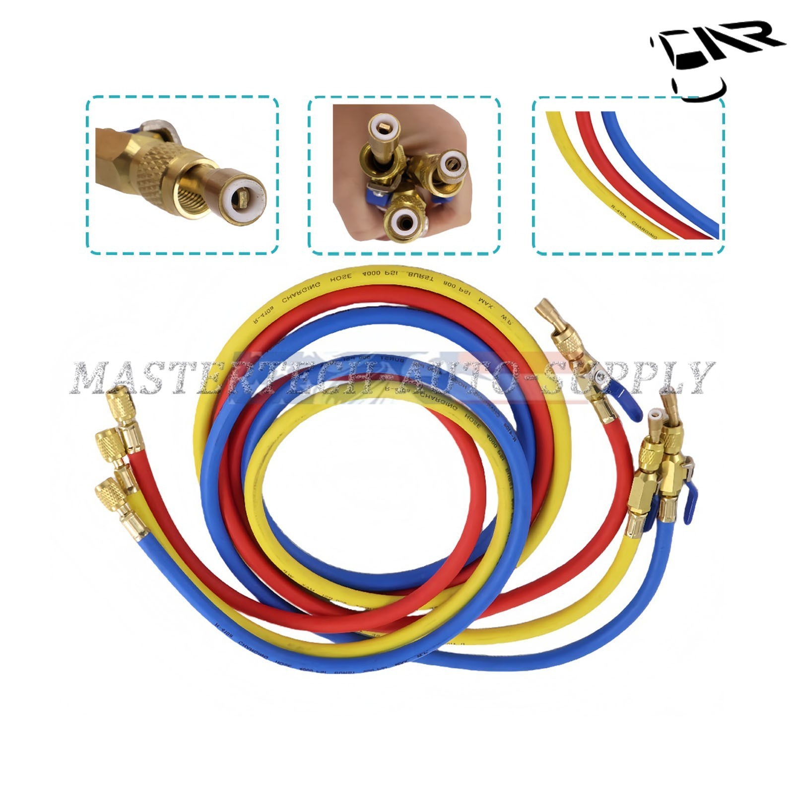 NEW 3Pack 29986 Plus II 1/4″ Hose with Compact Ball Valve 72″ for R-410A Refrige