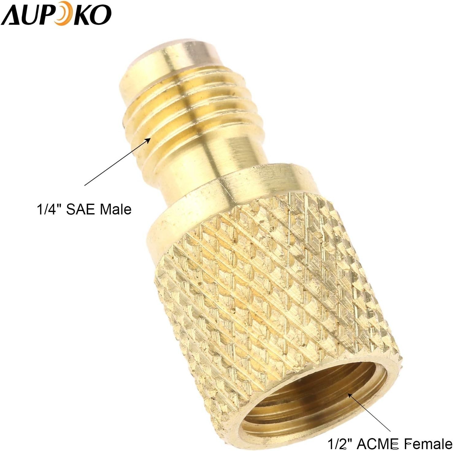 Brass Adapter Fitting, 1/4″ Male to 1/2″ Female Refrigerant Tank Adapter with Va