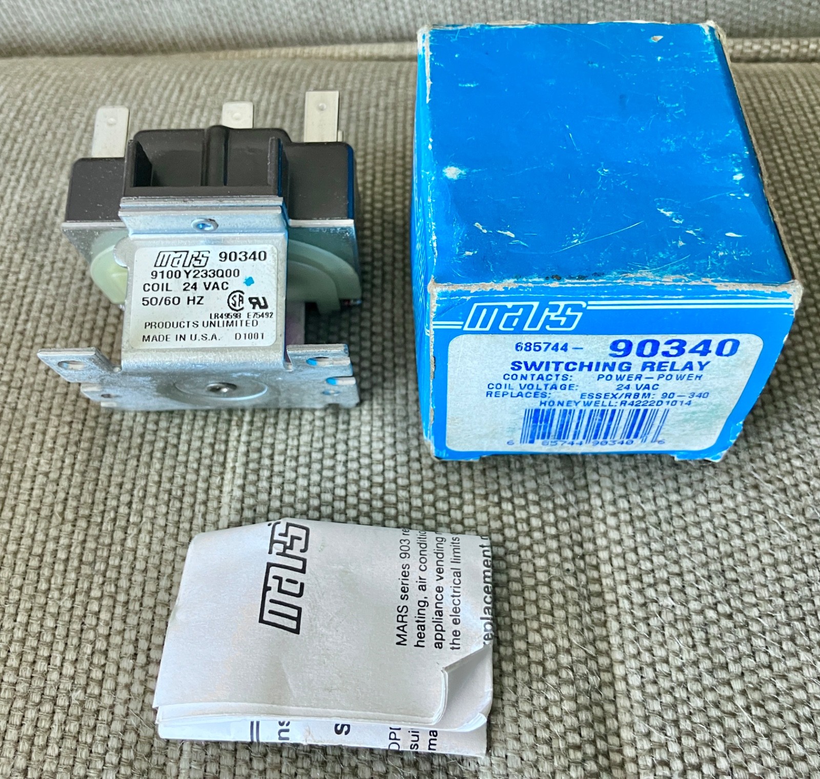 MARS 90340 Switching Relay Contacts Power coil 24 vac R4222D1014