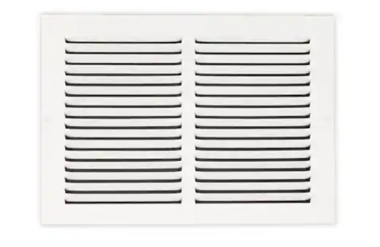 12 In. X 8 In. Steel Return Air Ceiling/Sidewall Grille In White by Everbilt