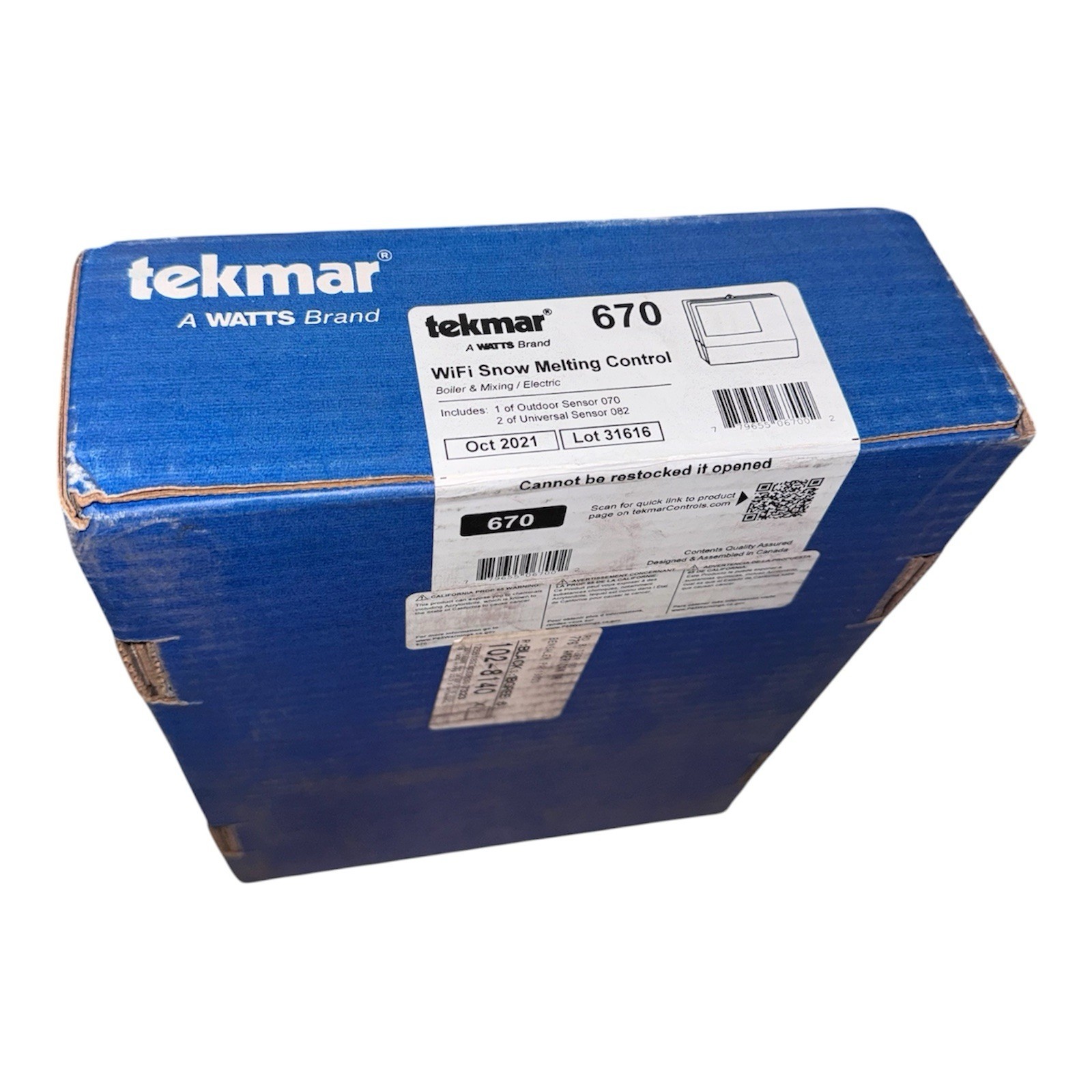 Tekmar 670 WiFi Snow Melting Control Boiler and Mixing Electric Touchscreen