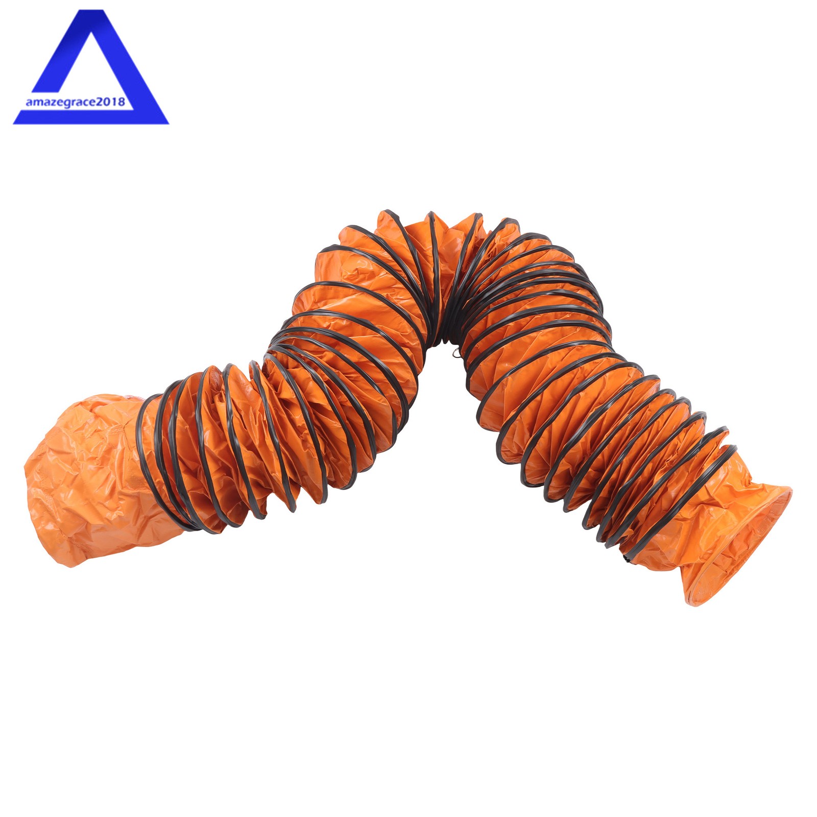 PVC Flexible Duct Hose for Ventilator Blower Fan w/ Rope & D-Ring 10″ × 25FT