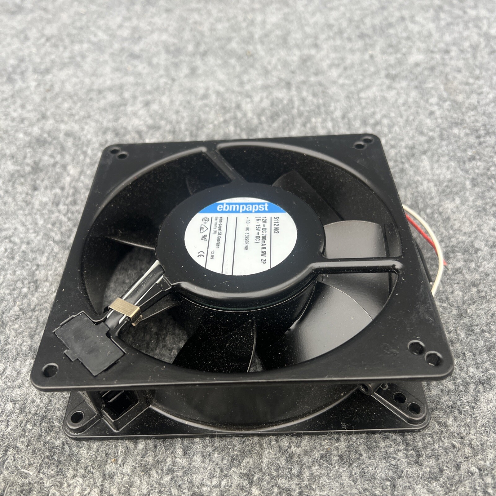 Ebm-papst 5112 N/2 DC Fan 12V 135x135x38mm 153CFM 48dBA 9.5W 2900RPM