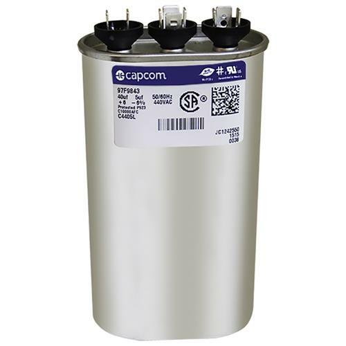 GE / Genteq • 40 + 5 uf 440 VAC • Oval Dual Run Capacitor • C4405L • 97F9843