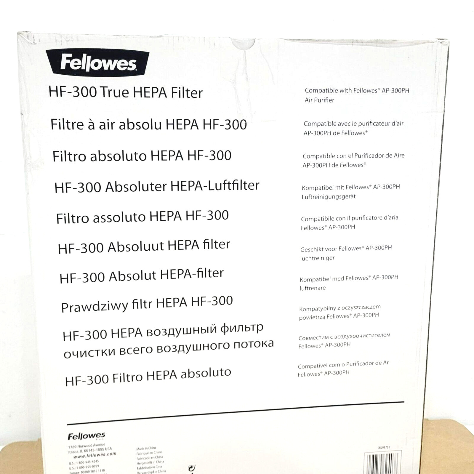 Fellowes True HEPA Replacement Filter AP-300PH Air Purifier with Odor Removal