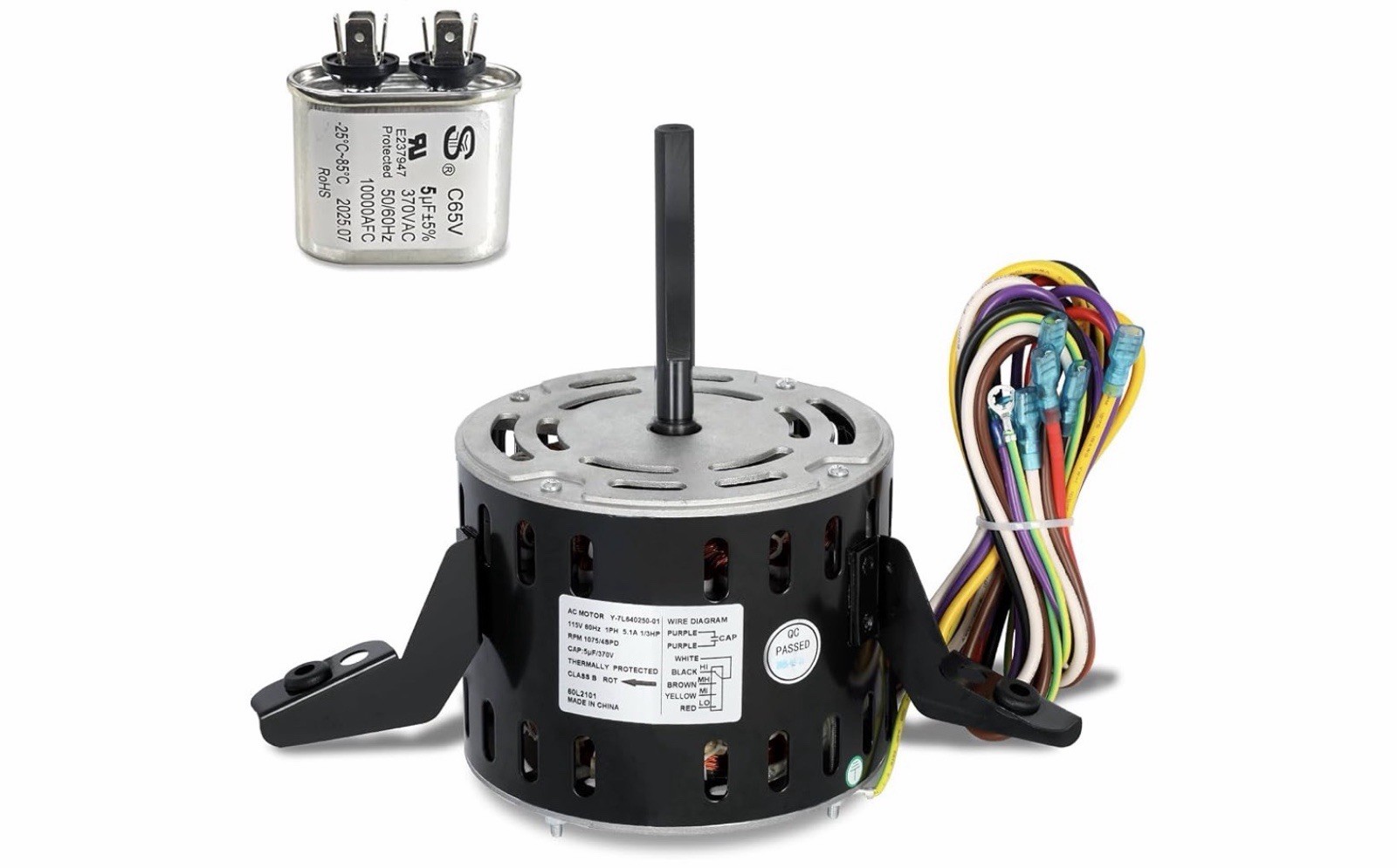 60L21 Furnace Blower Motor 1/3 HP 115V 1075 RPM Replacement Lennox/Armstrong