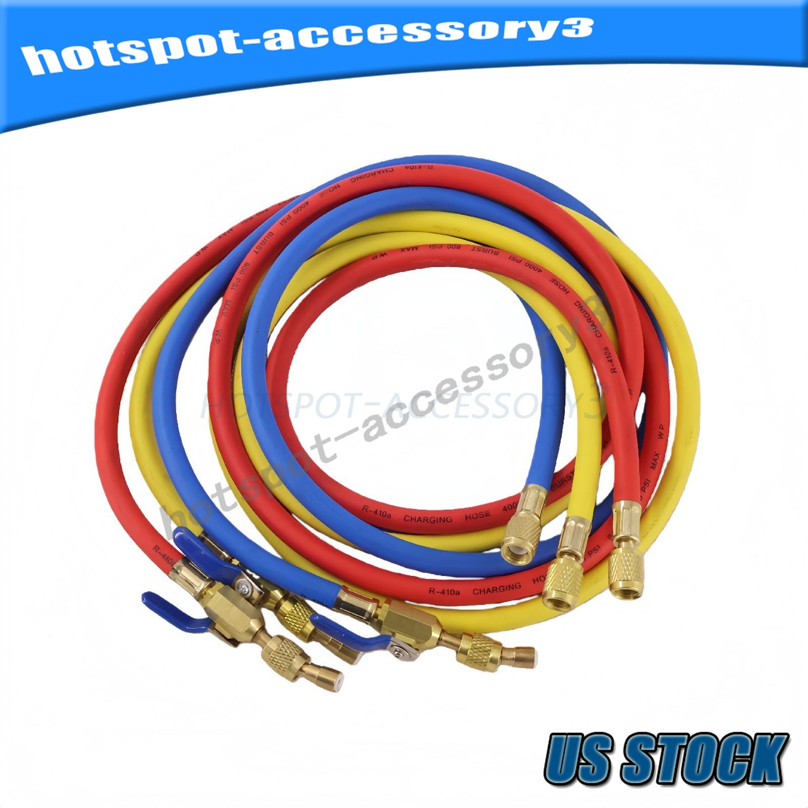 For 29986 Plus II 72″ HVAC Charging Hose Set 1/4″ (3-Pack) USA