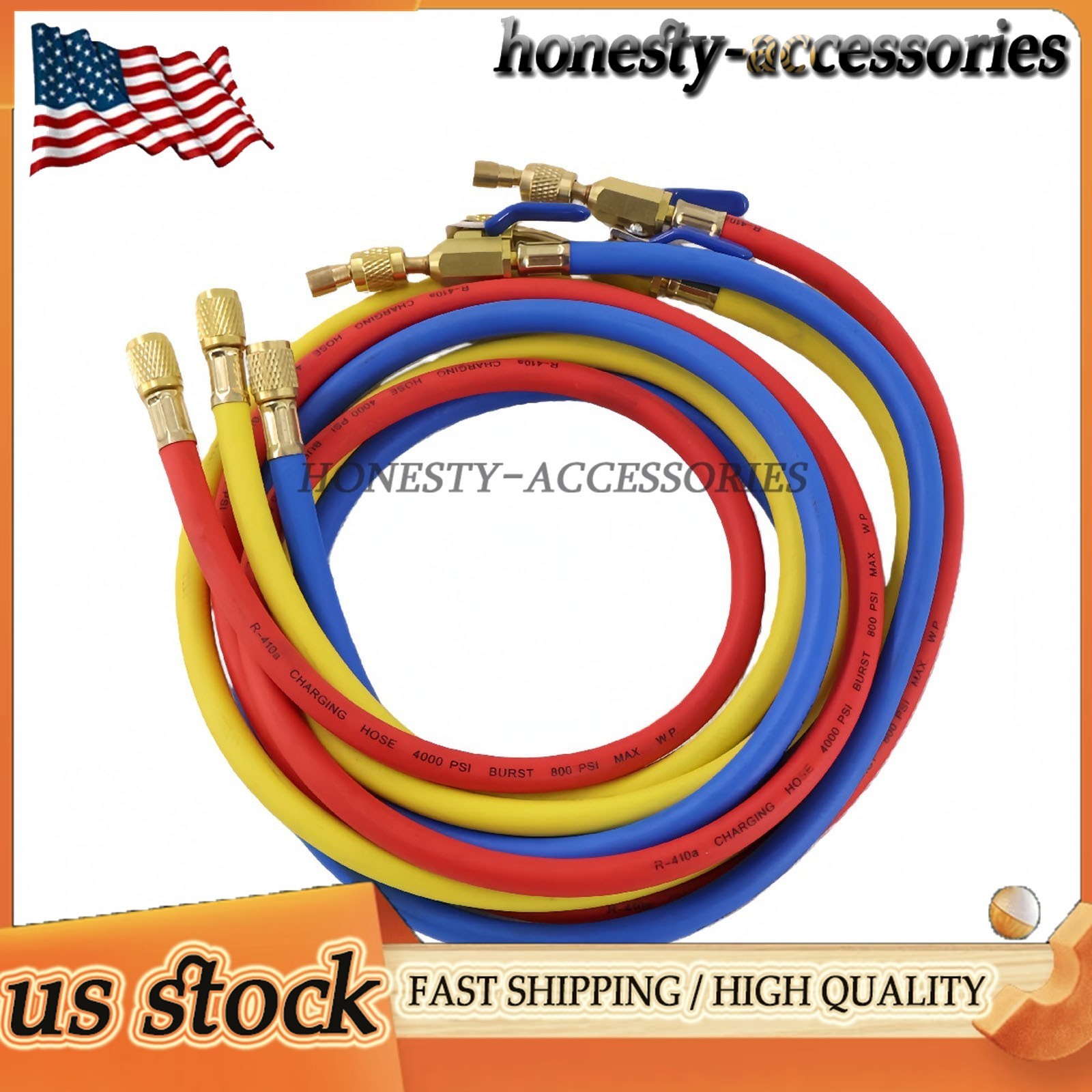 3X Plus II 1/4″ Hose with Compact Ball Valve End Refrigerant Charging Hose 29986