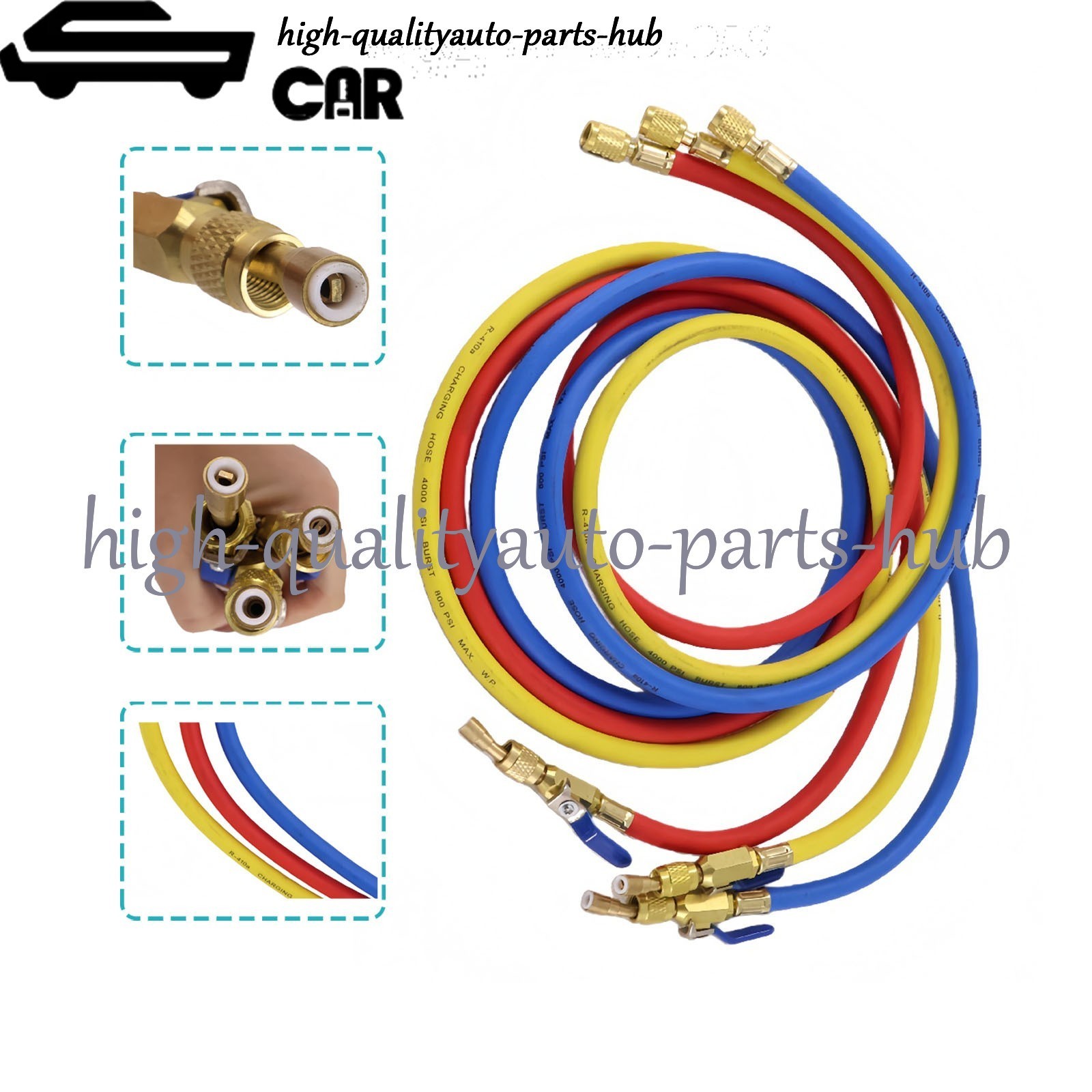 3Pack 29986 Plus II 1/4″ Hose with Compact Ball Valve 72″ for R-410A Refrige US