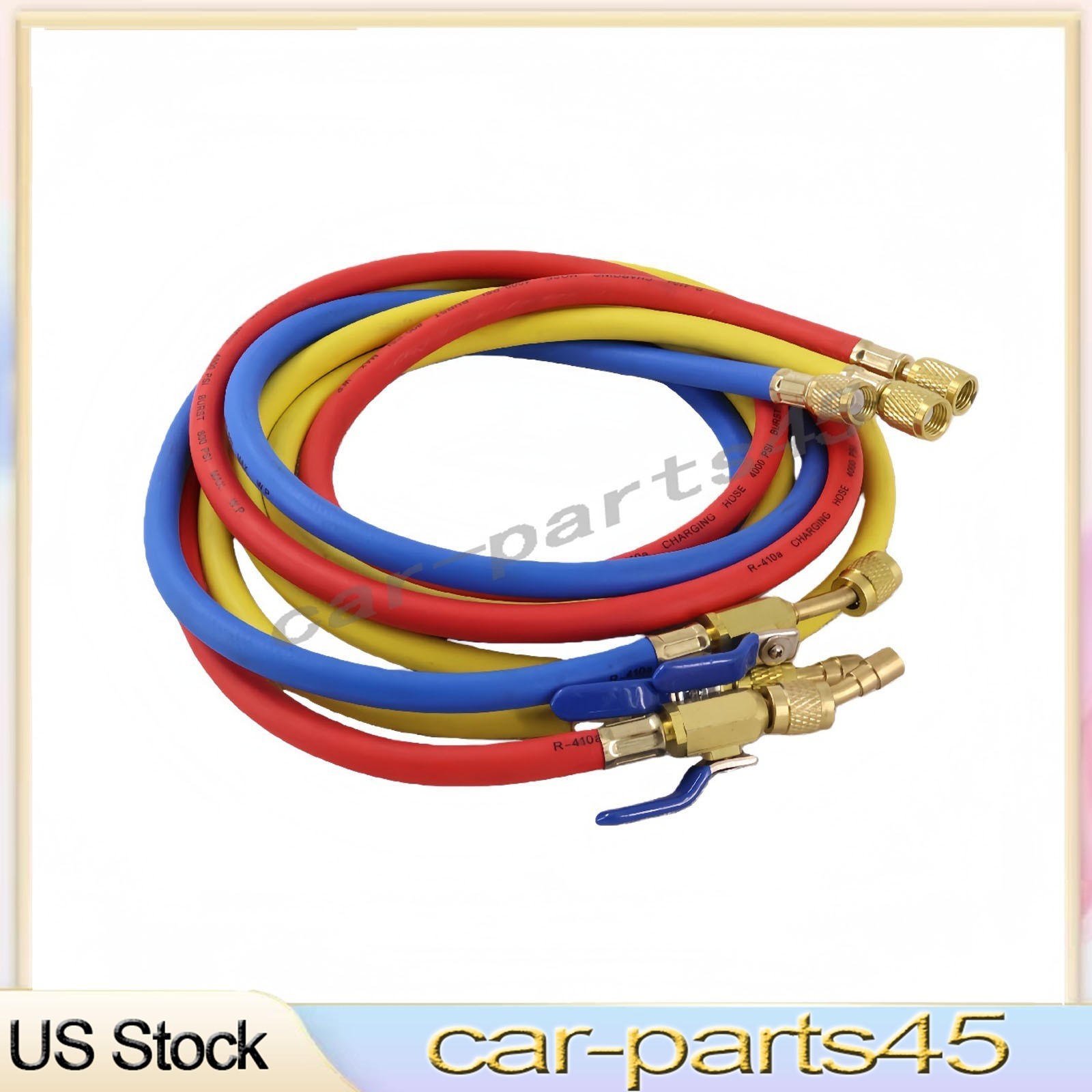 Fits R-410A Refrige 3Pack 29986 Plus II 1/4″ Hose with Compact Ball Valve 72″