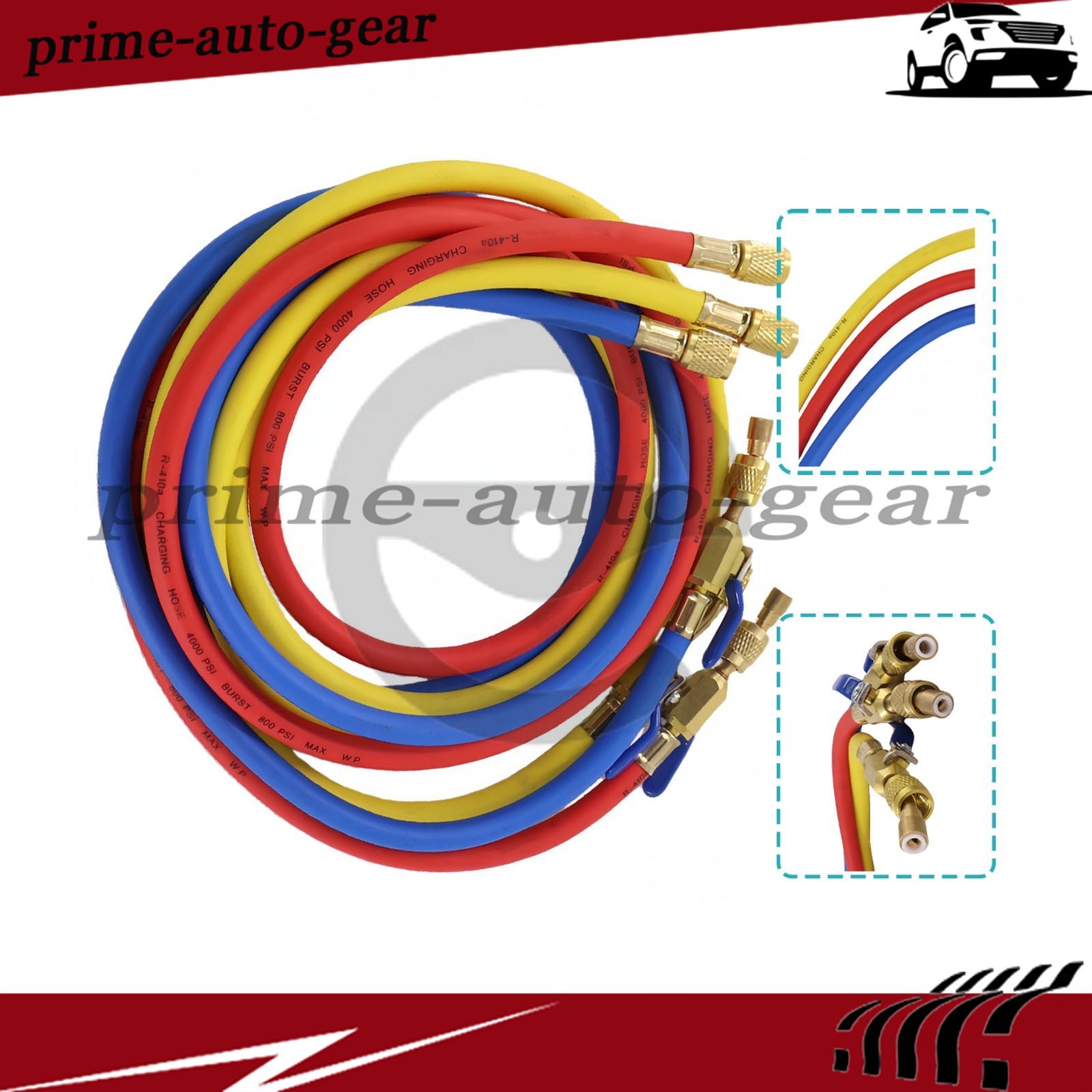 3Pack 29986 Plus II 1/4″ Hose with Compact Ball Valve 72″ for R-410A Refrige