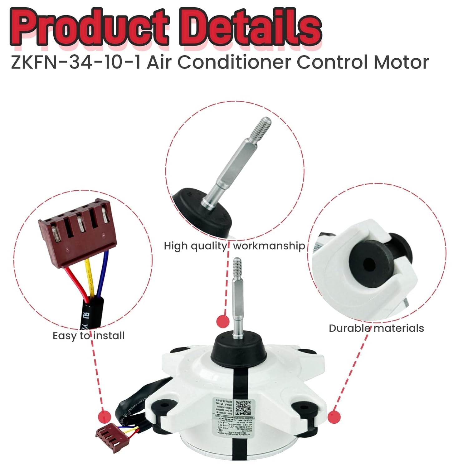 ZKFN 34 10 1 Air Conditioner Control Motor Brushless DC Motor DC310V 34W 0.16A