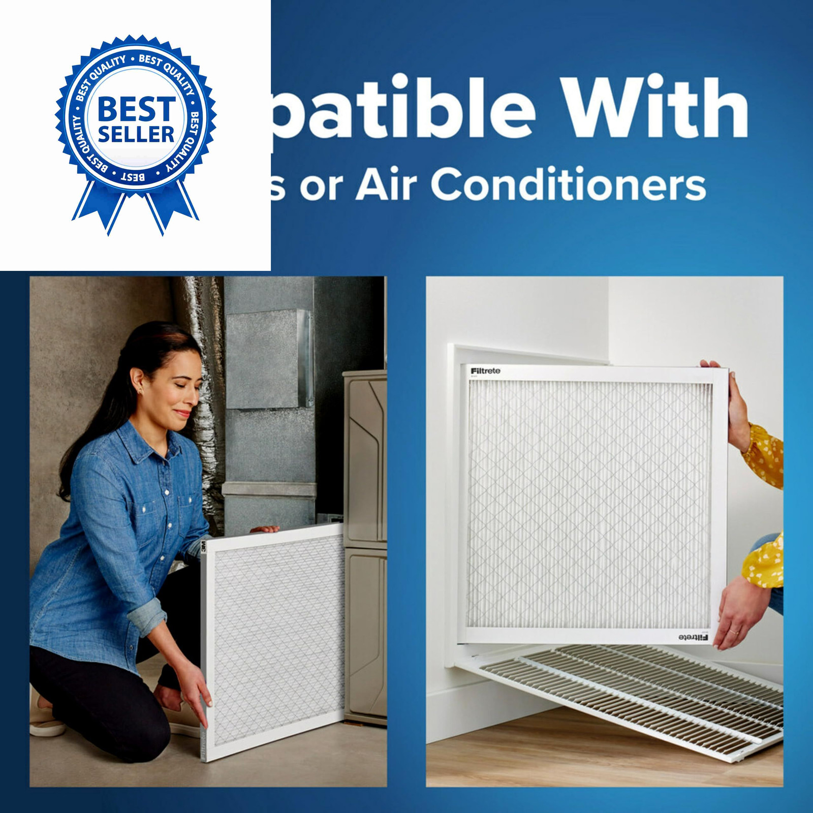 Filtrete 16x25x1 Air Filter MERV 5, 6-Pack AC Furnace HVAC 16x25x1, White