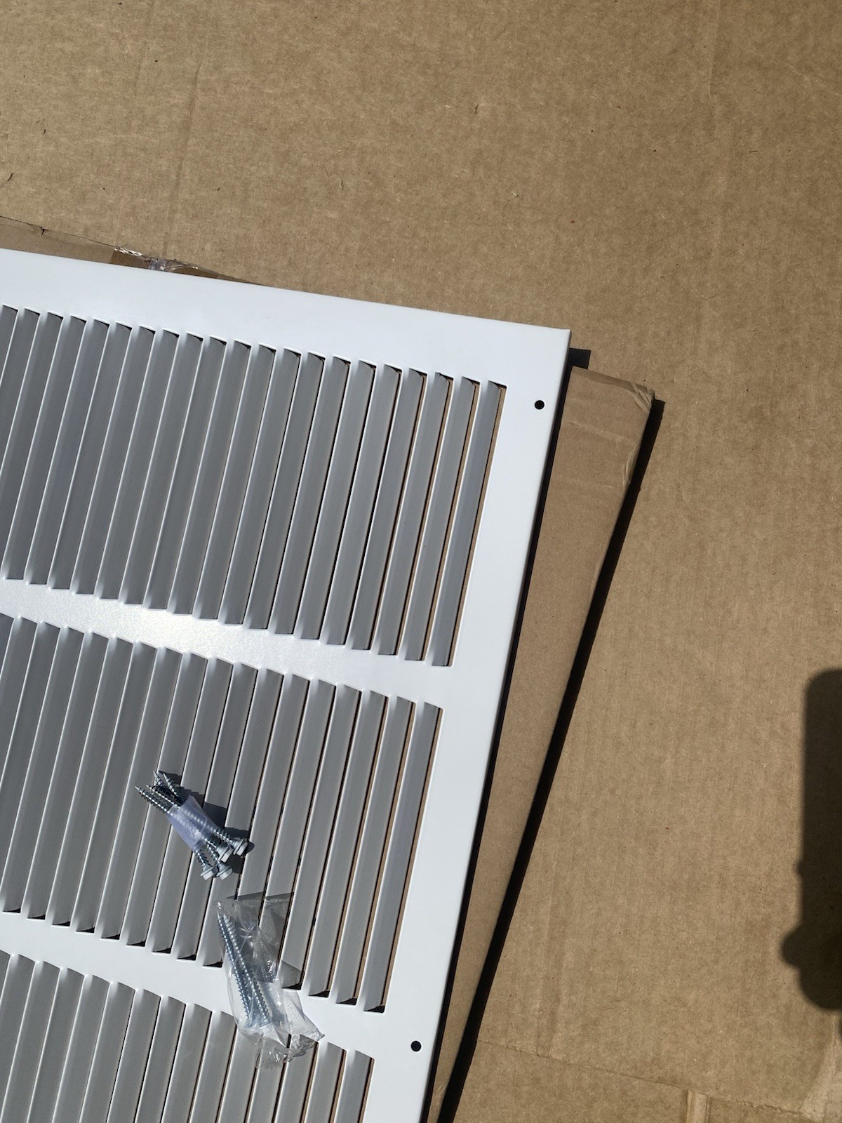 24×18 Flat Stamped Steel Return Air Grille Vent Cover White Duct Opening Handua