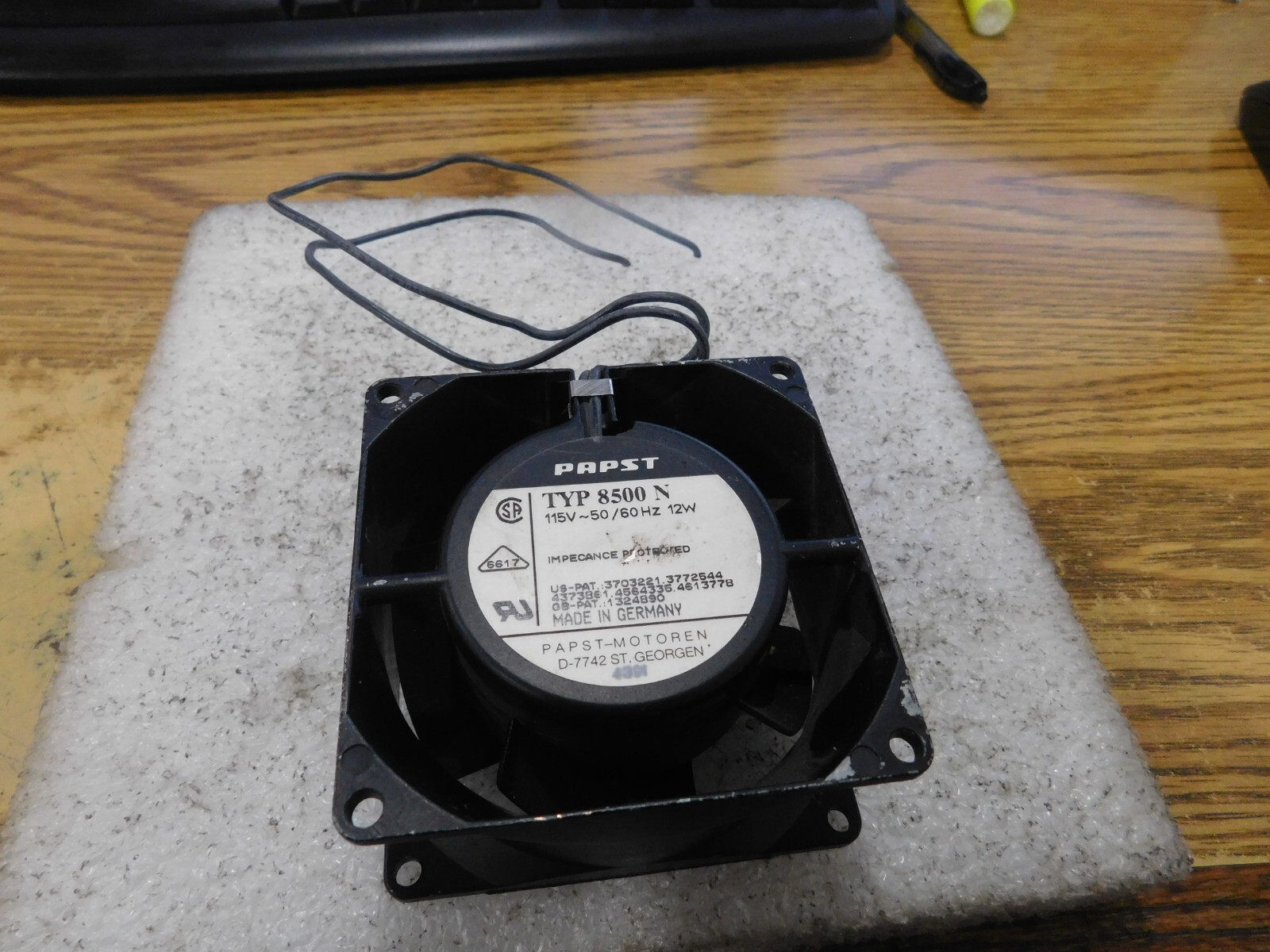 Papst Typ 8500 N Fan. 115V, 50/60Hz, 12W