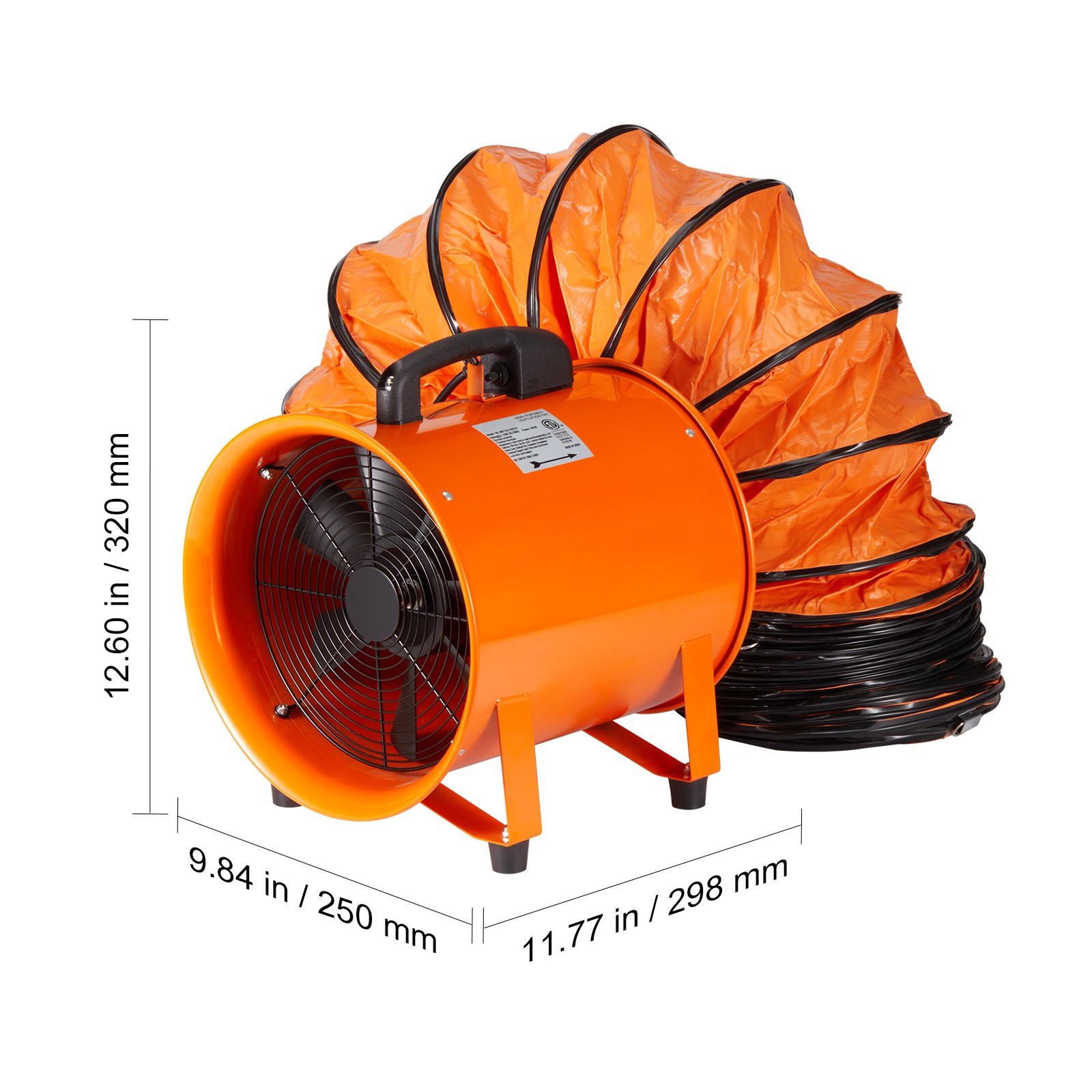 VEVOR 8″ Portable Extractor Fan Blower 5m Duct Hose Ventilator Industrial
