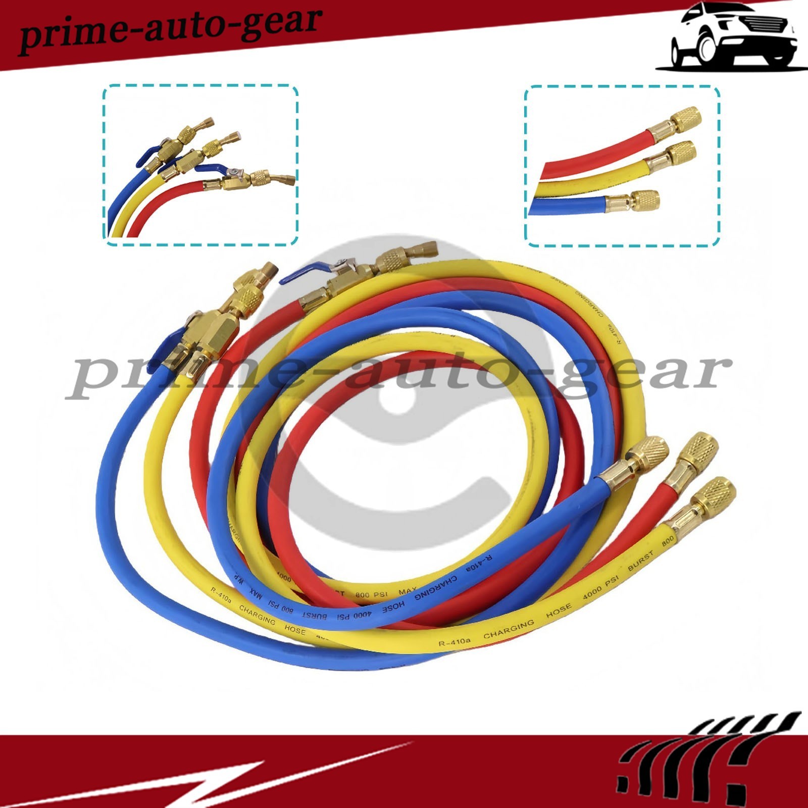 3Pack 29986 Plus II 1/4″ Hose with Compact Ball Valve 72″ for R-410A Refrige