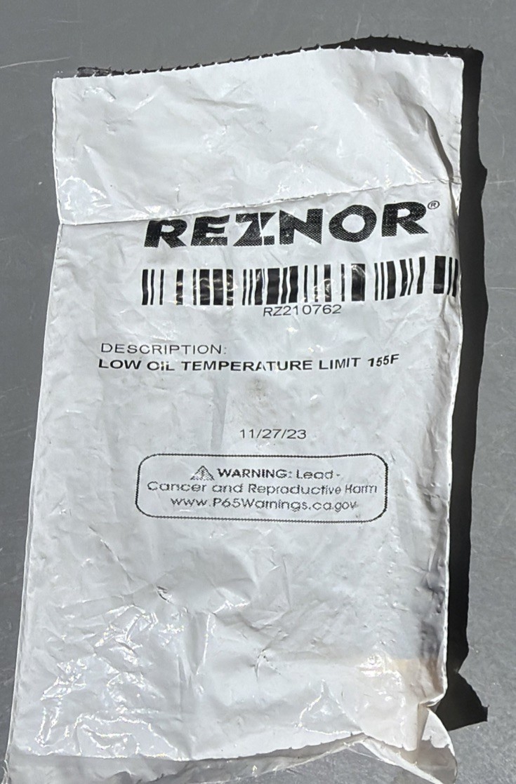 Reznor Low Oil Temperature Limit Switch 155F RZ210762 (BLACK WIRES)
