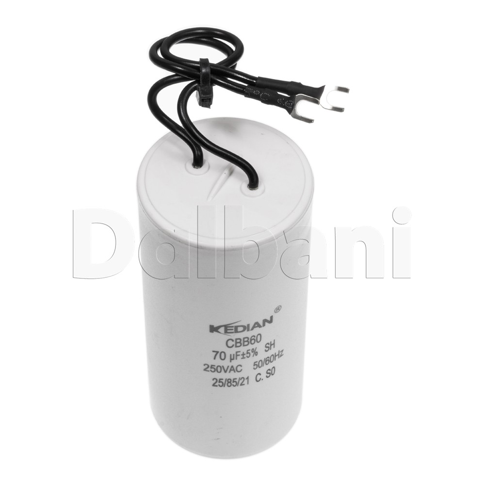 70UF 250VAC Wire Motor Run Capacitor CBB60 50/60HZ HVAC 25/85/21 45X95mm 70MFD