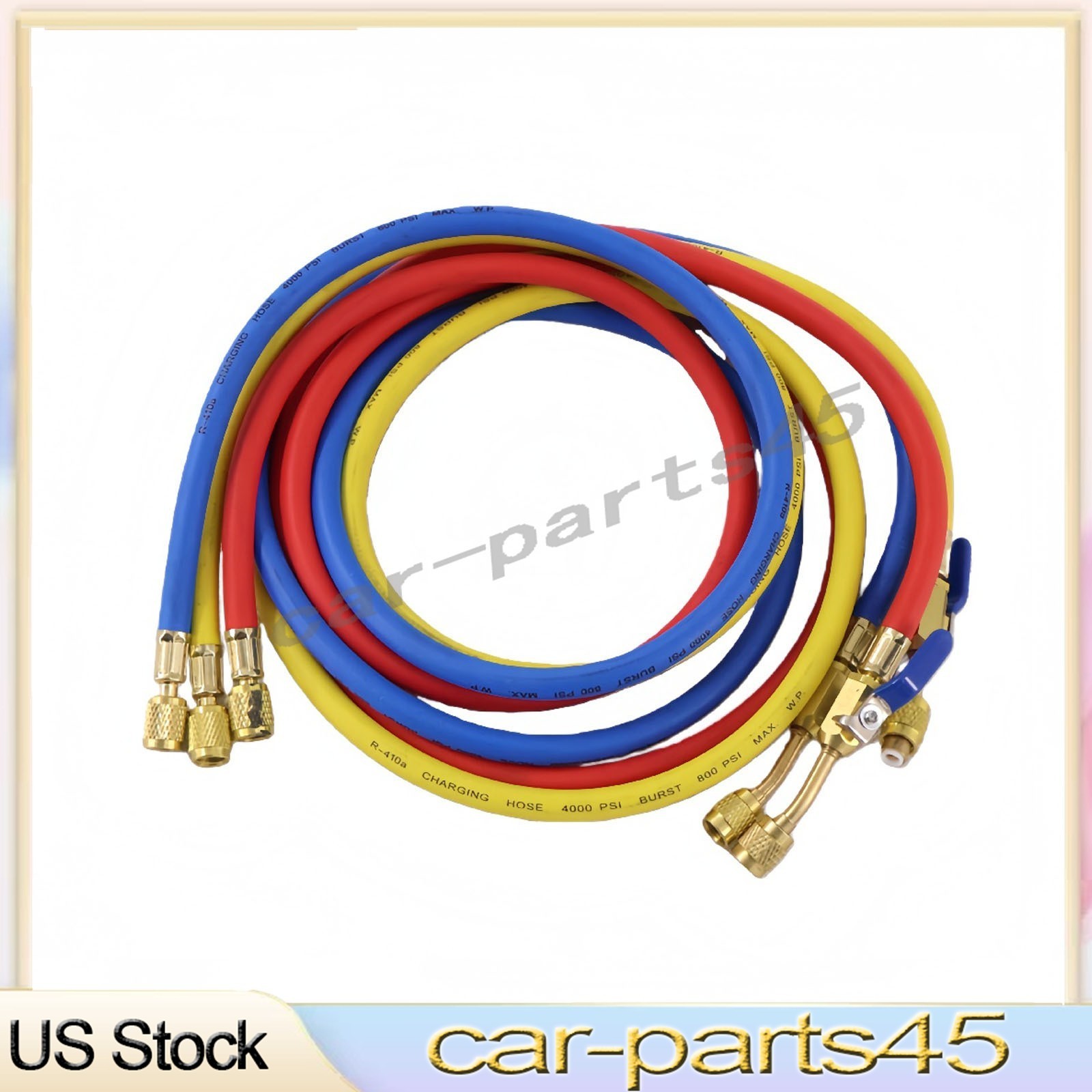 Fits R-410A Refrige 3Pack 29986 Plus II 1/4″ Hose with Compact Ball Valve 72″