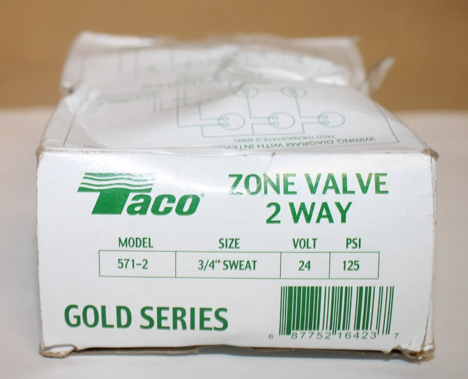 Taco Gold Series 571-2 3/4-Inch Sweat 2-Way Zone Valve NEW