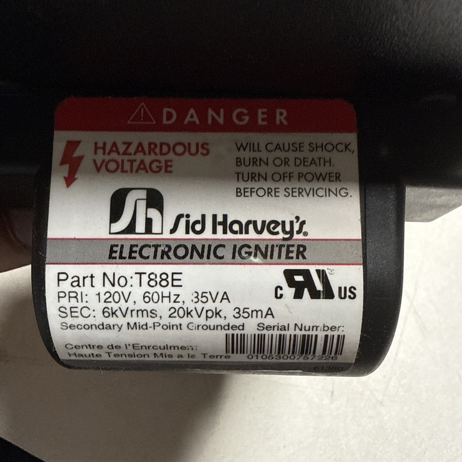 NEW SID HARVEYS Wayne E T88E T88 Oil Burner Ignition Transformer
