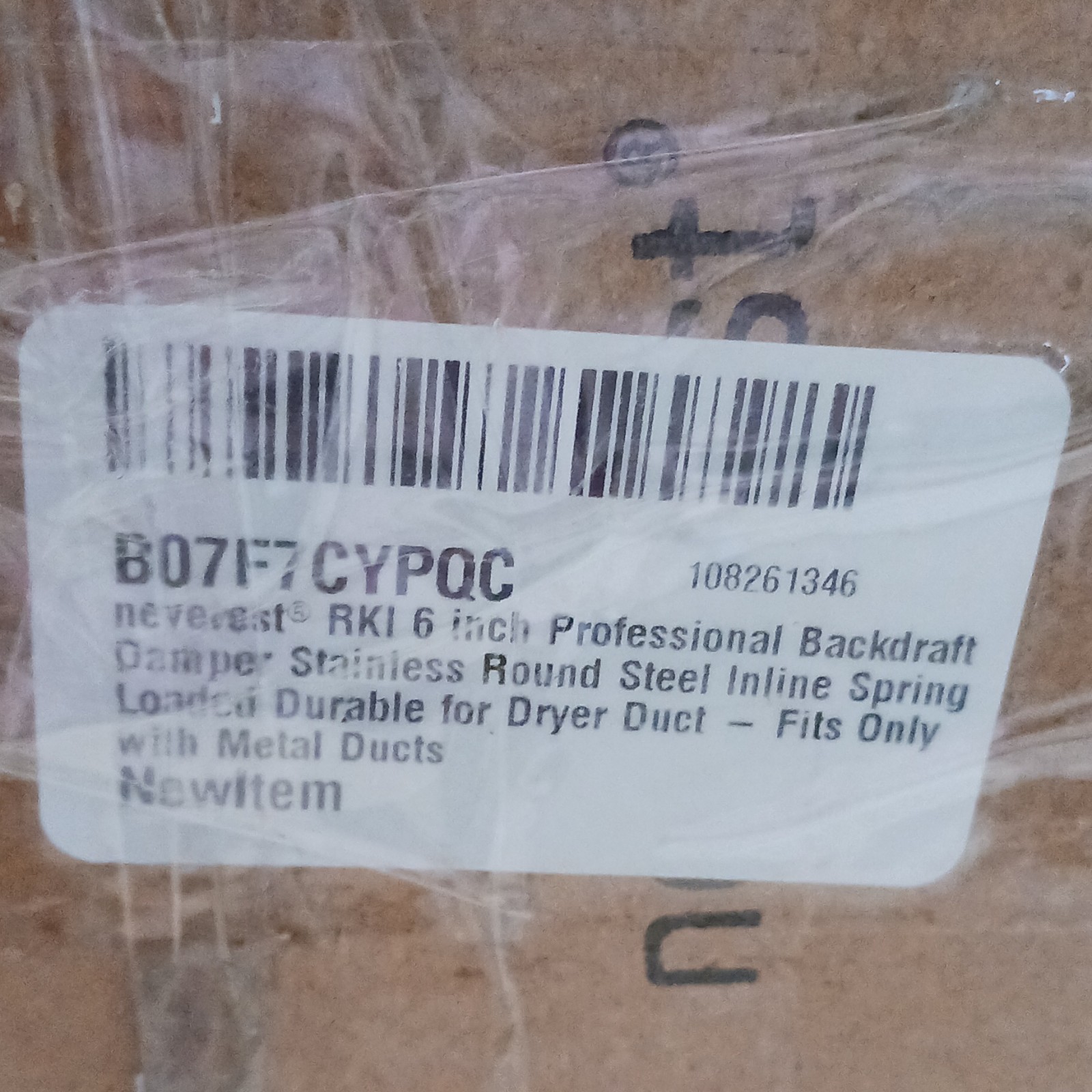 nevereest RKI 6 in Stainless Steel Round Inline Spring Loaded Backdraft Damper