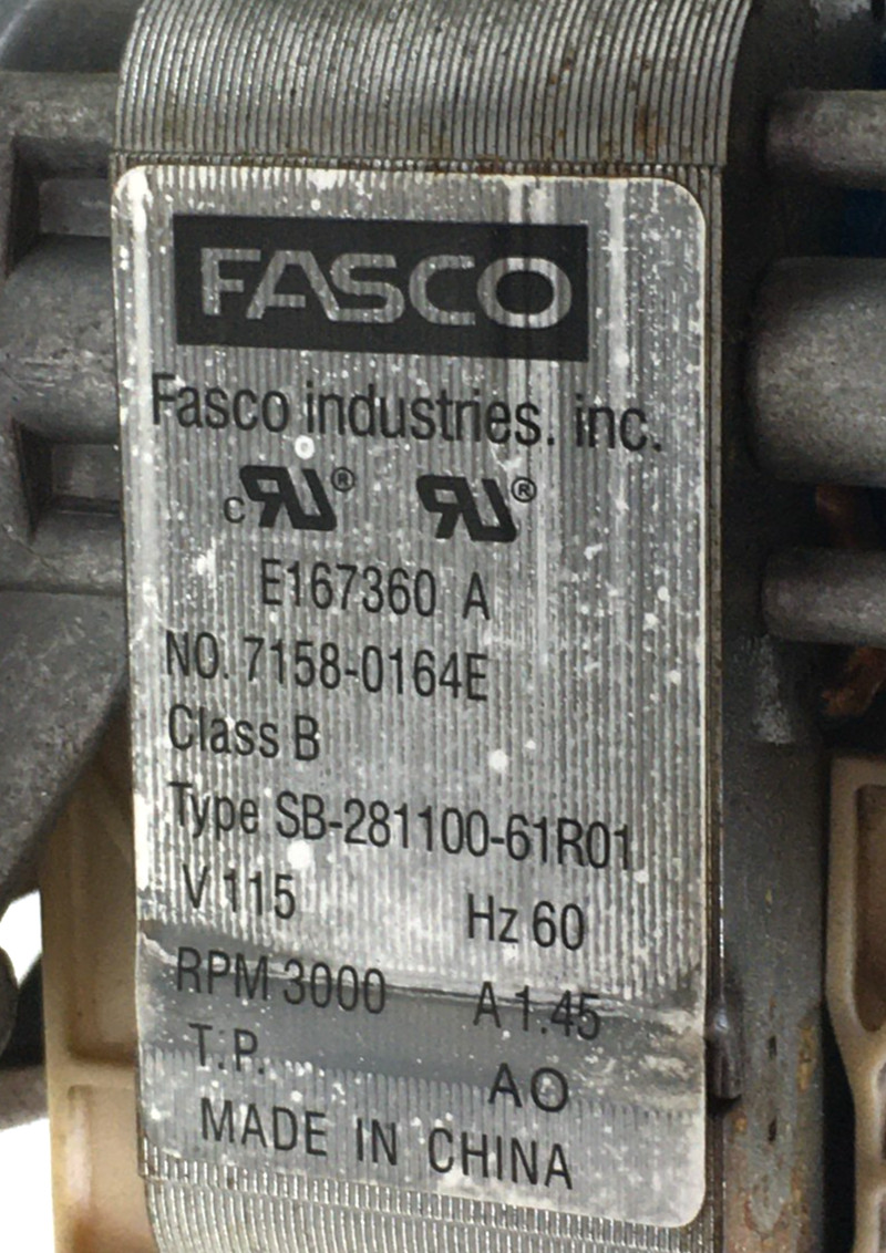 FASCO 7158-0164E Draft Inducer Blower Motor 70580262 D342077P04 used #ML264