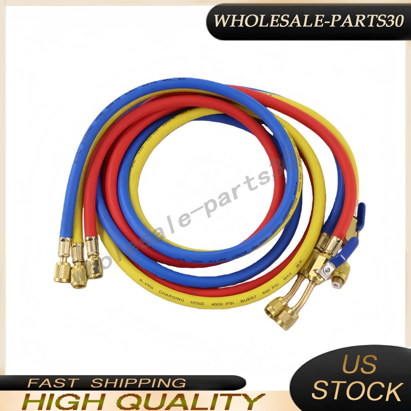 For 29986 Plus II 72″ HVAC Charging Hose Set 1/4″ (3-Pack) NEW USA