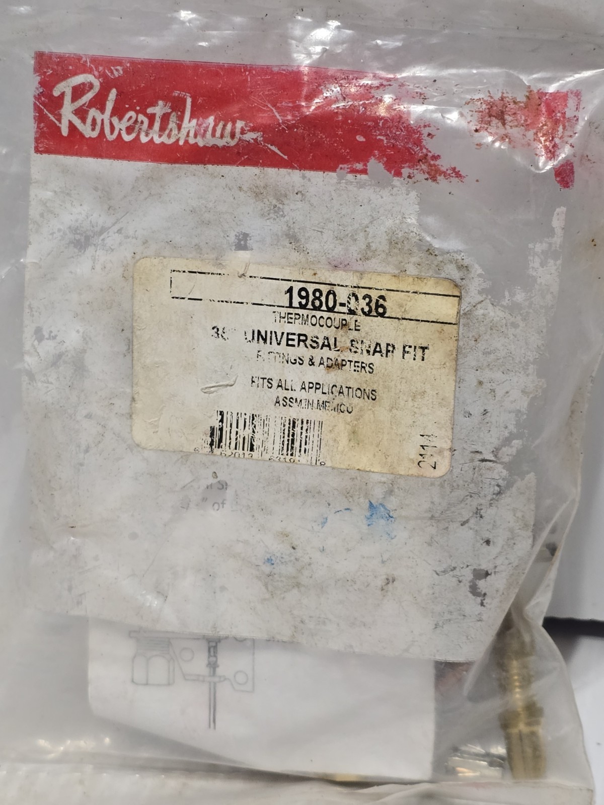 Robertshaw Thermocouple 36″ Universal Snap Fit 1980-036 Fitting & Adapters