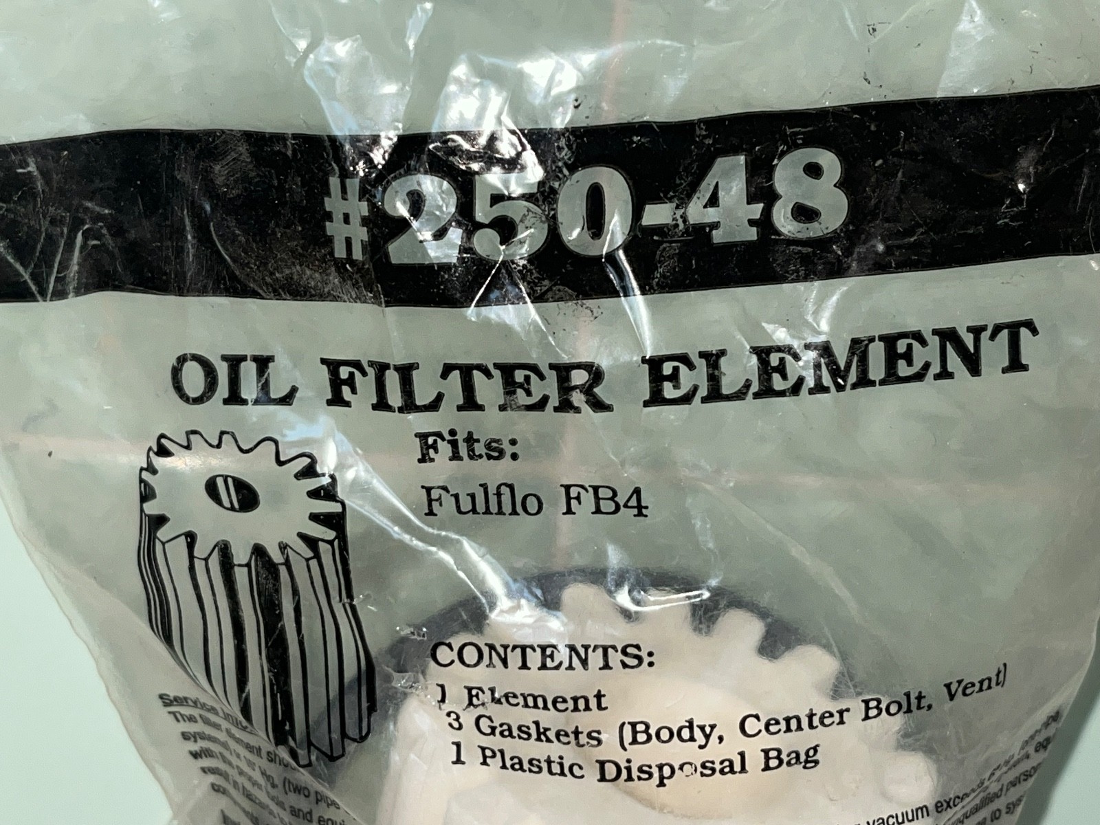 Sid Harvey Oil Filter Element #250-48 (Fits Fulflo FB4) New