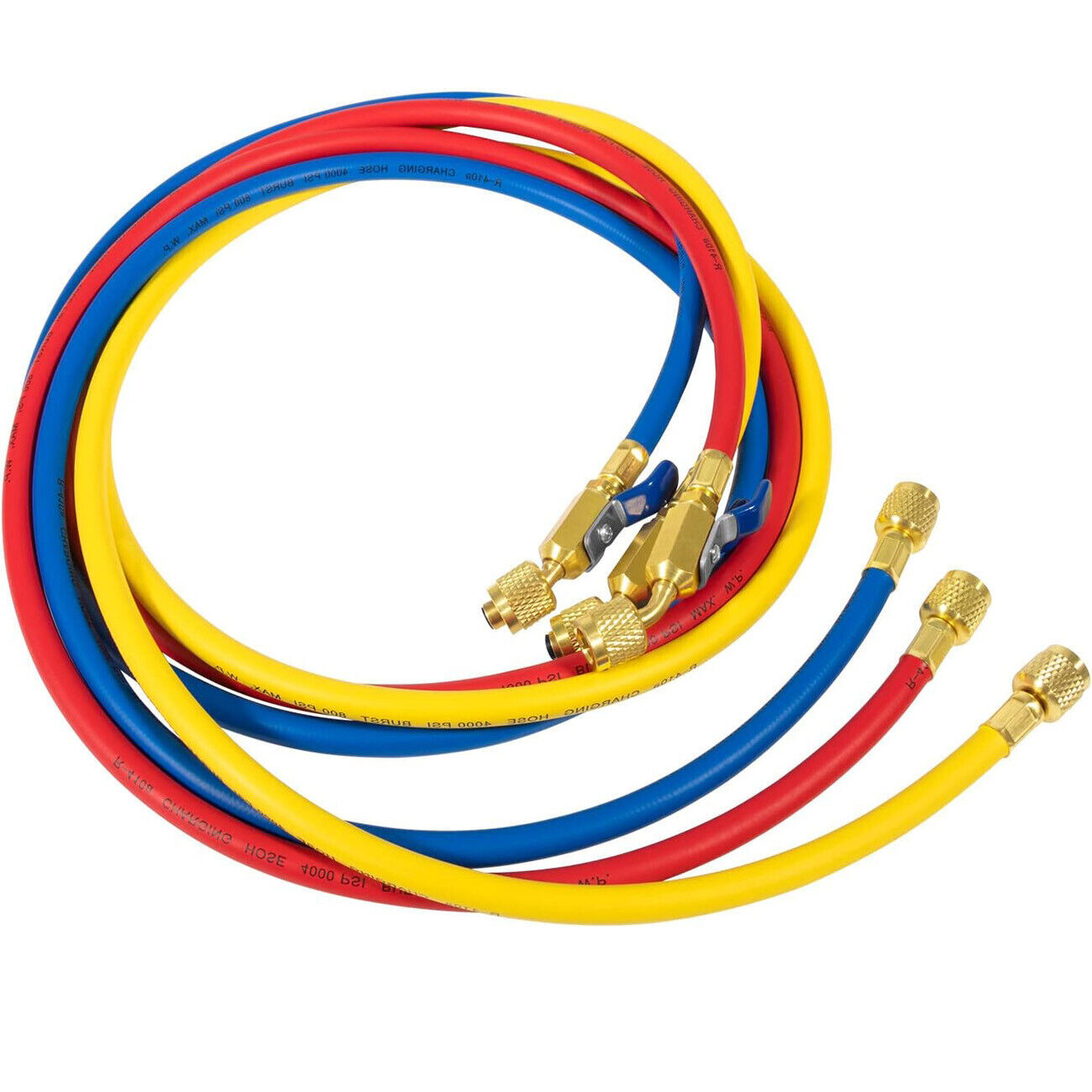 3X 29986 Plus II 1/4″ Hose with Compact Ball Valve End Refrigerant Charging Hose