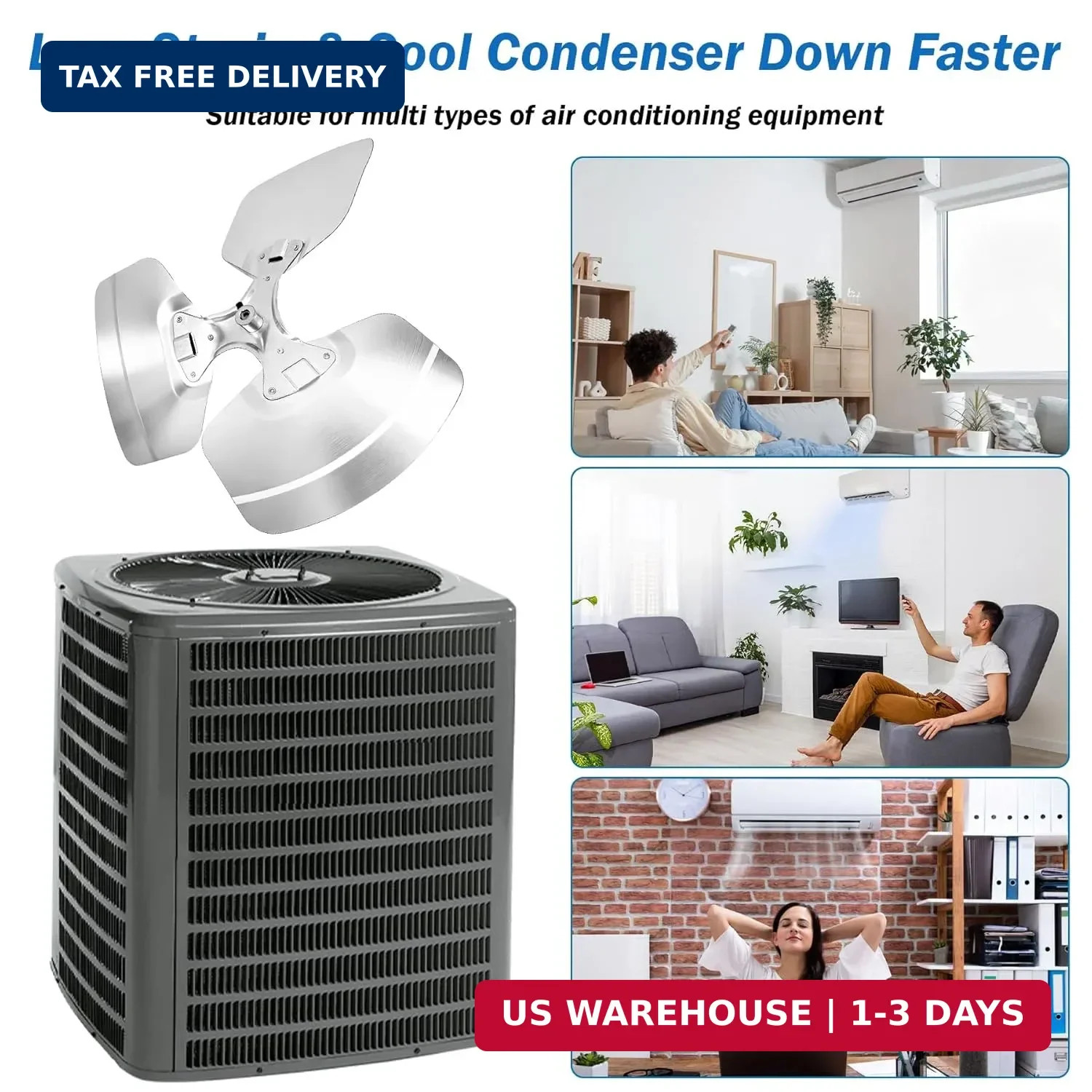 98M18 Condenser Fan Blade Compatible with Lennox Condensers, 3 x 18in CCW HVAC F