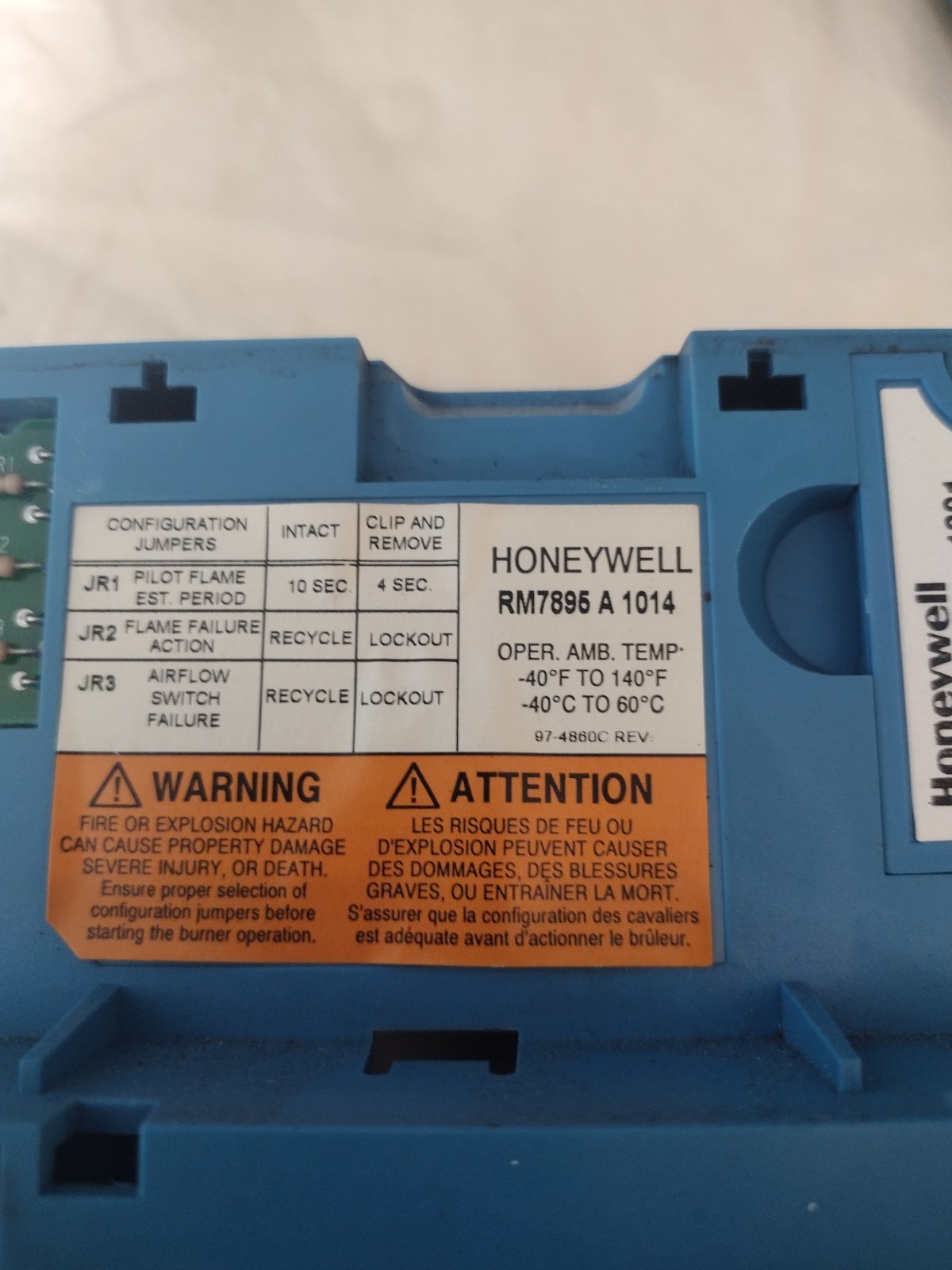 Honeywell RM7895 A 1014 Burner Control Complete System Tested Working