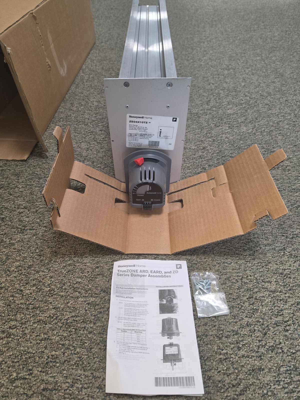 Honeywell TrueZONE ZD24x10TZ 24in x 10in Parallel Blade Zone Damper
