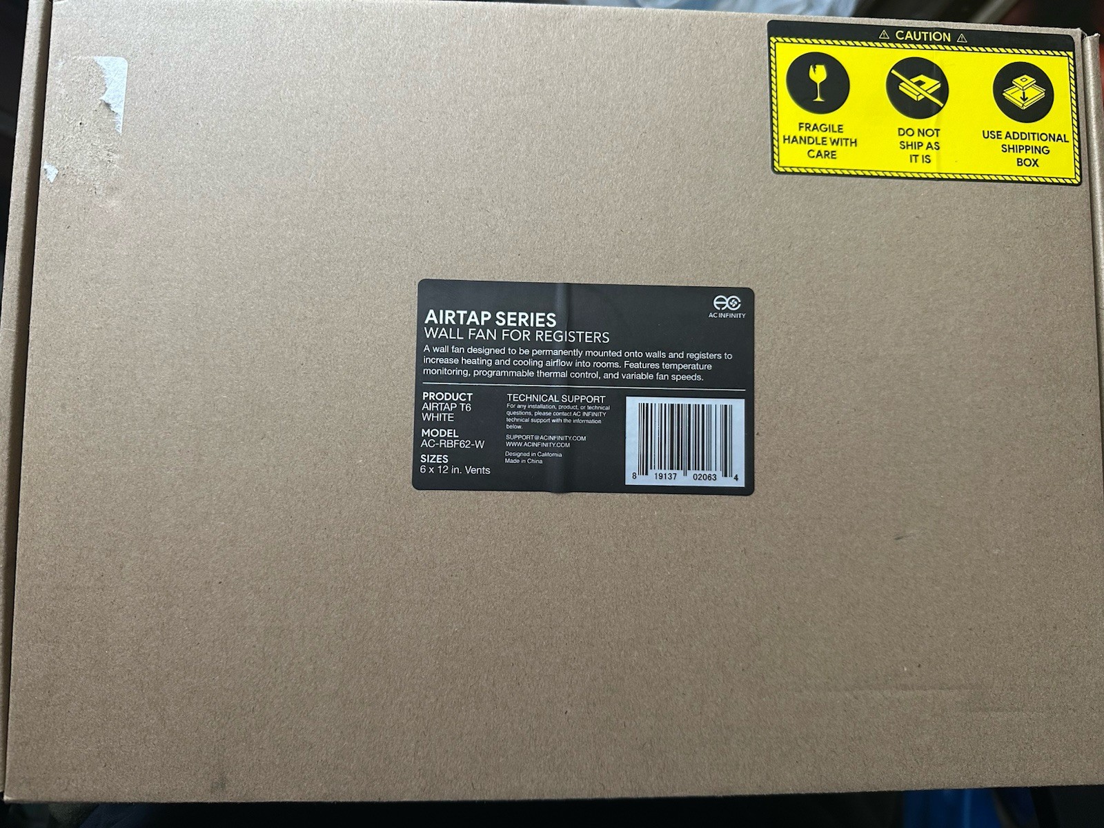 AC Infinity AIRTAP T6 Booster Fan for Registers 6″×12″ Heat & Cool (AC-RBF62-W)