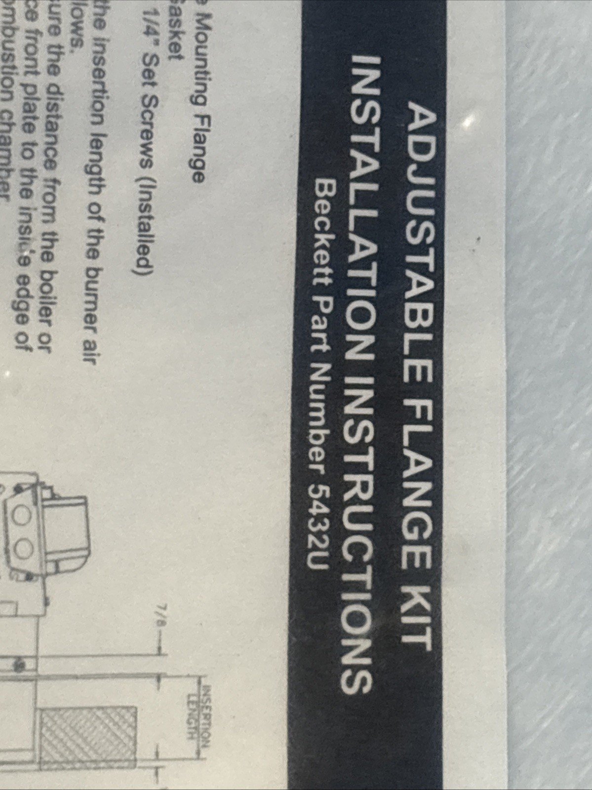BECKETT 5432 OIL BURNER ADJUSTABLE MOUNTING FLANGE OEM GENUINE NOS