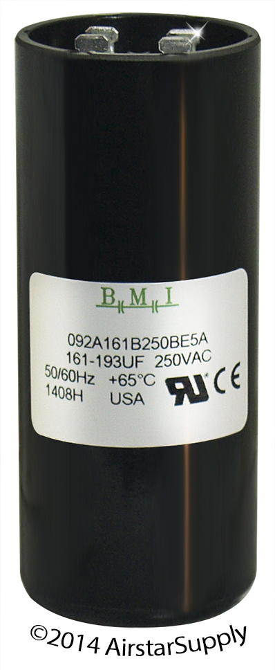 161-193 uF x 220 / 250 VAC • BMI # 092A161B250BE5A Motor Start Capacitor • USA