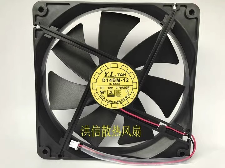 YaLn FAN D14BM-12 DC12V 0.70A 140*140*25MM 2-Pin Cooling Fan