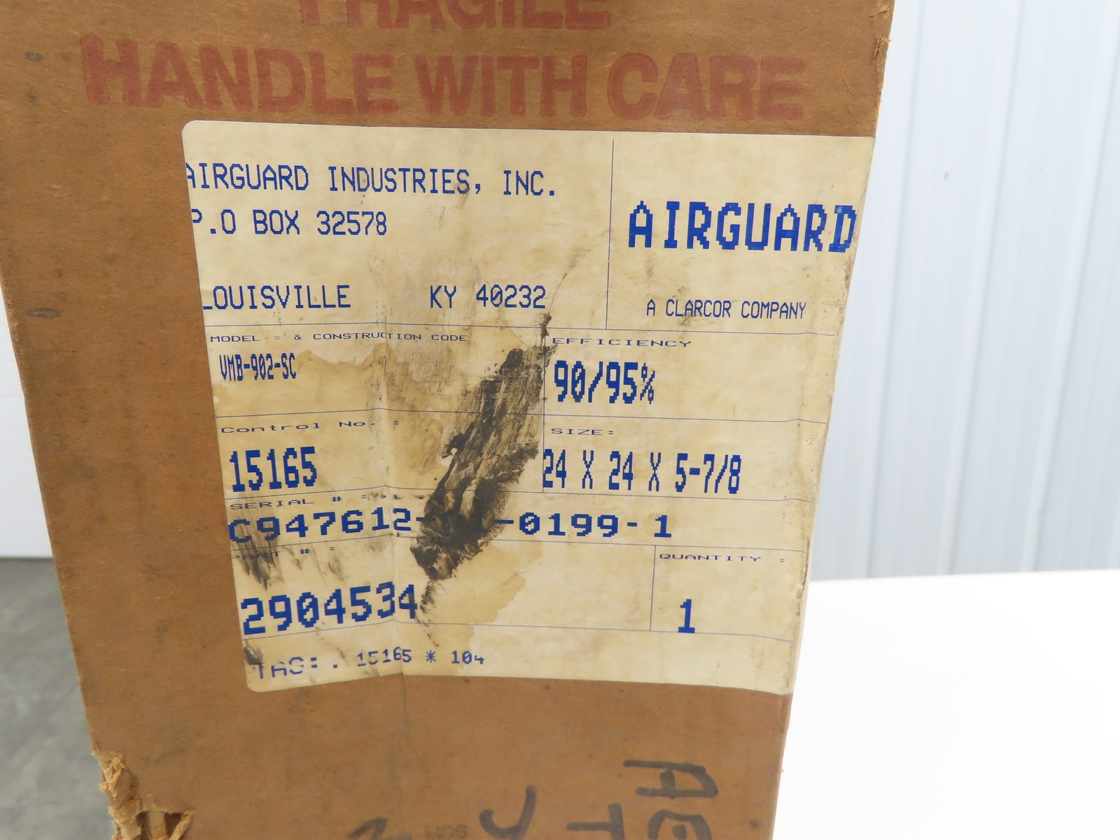 Airguard VMB-902-SC Air Filter Box Veriflow 24 X 24 X 5-7/8″ Steel MERV14 Rigid