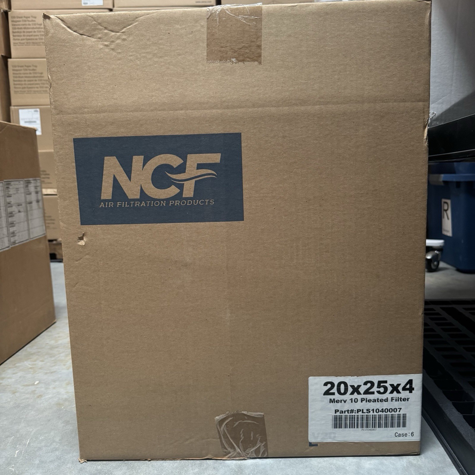 NCF 20x25x4 MERV 10 Pleated Air Filter PLS1040007 Case of 6 New