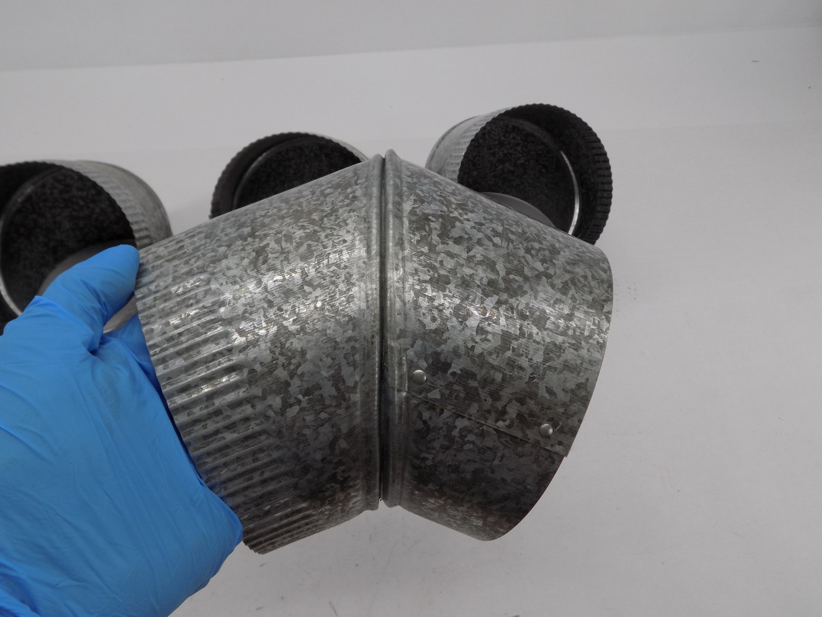 NEW LOT OF 4 HVAC 45 Degree Round Adjustable Duct Elbow Galvanized Steel 6″