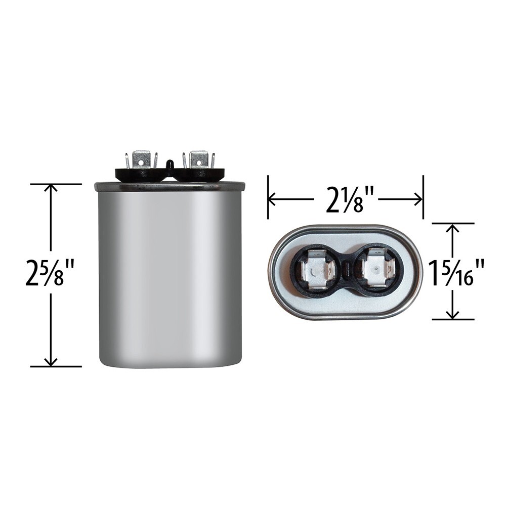 USA Oval 5 mfd uf 440 370 Volts Motor Run Capacitor 60,000 Hour Made by BMI