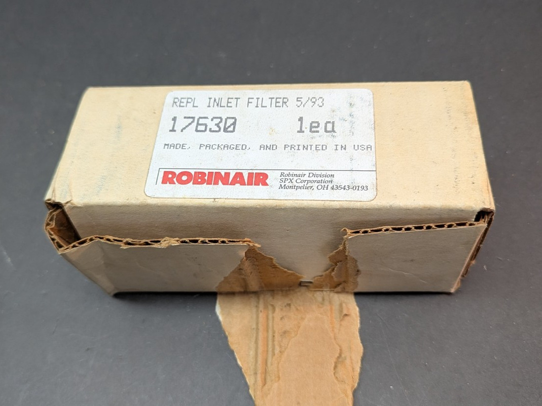 Robinair 17630 Replacement Inlet Filter Type SF-11H7 Ref and Aircon Only NOS Box